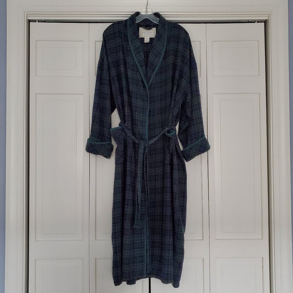Victoria's Secret Country Cottons Tartan Plaid Vintage Robe Size M/L